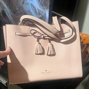 kate spade Blush Pink Leather Shoulder Bag with Tassels